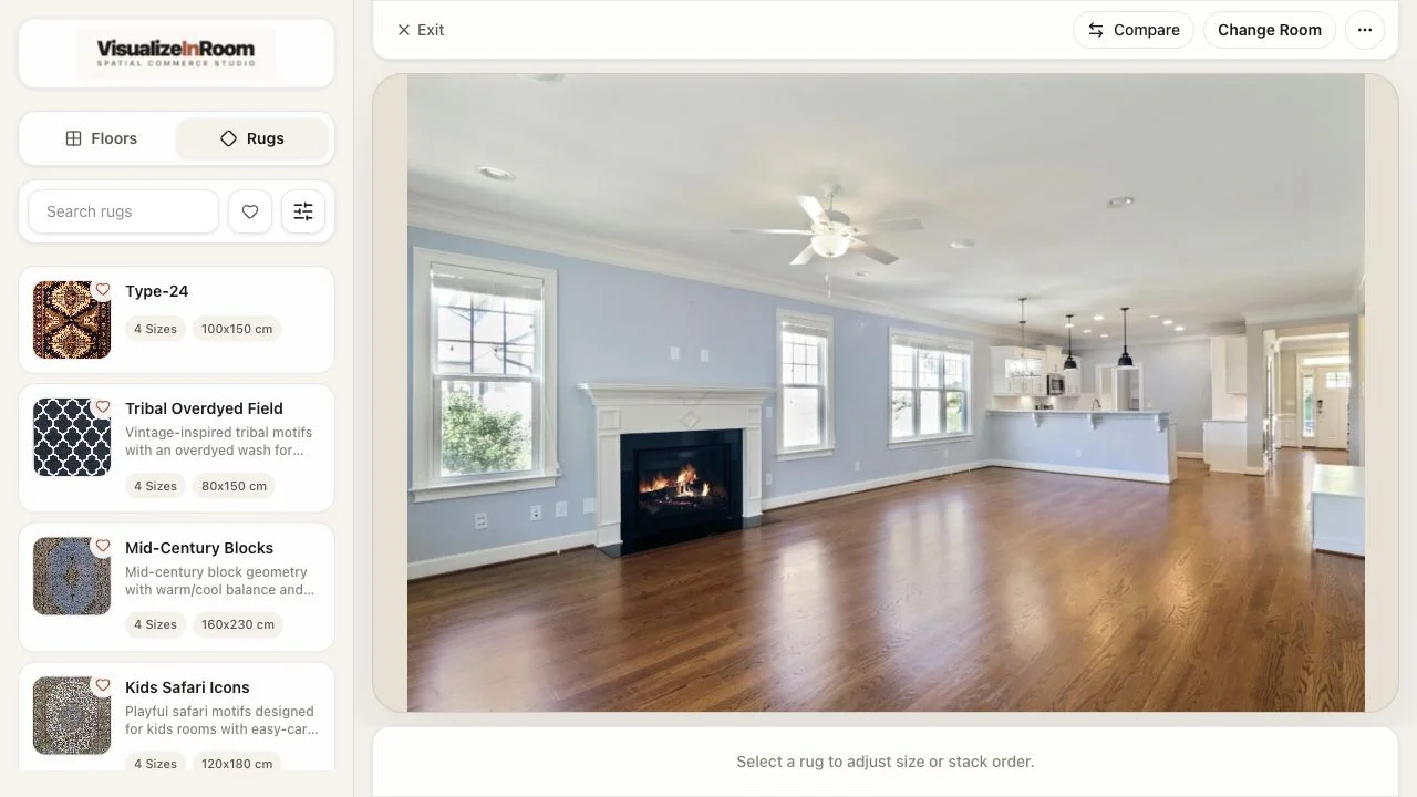 Upload a real room photo
